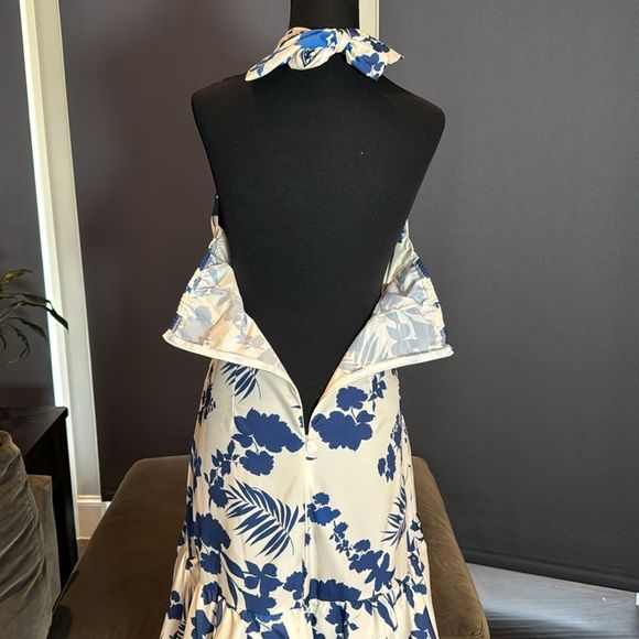 SOLD Women’s Summer Floral Halter Neck Maxi Dress with Ruffles Size L NWOT - Picture 7 of 13